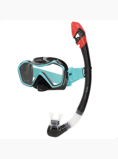 Set aqua sport con maschera di cristallo e tubo in silicone +12 anni - Kiabi