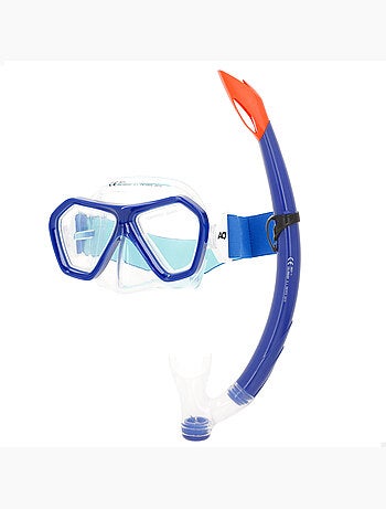 Set aqua sport con maschera di cristallo e tubo in silicone +7 anni