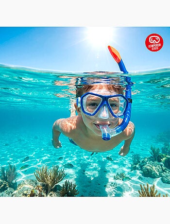 Set aqua sport con maschera di cristallo e tubo in silicone +7 anni