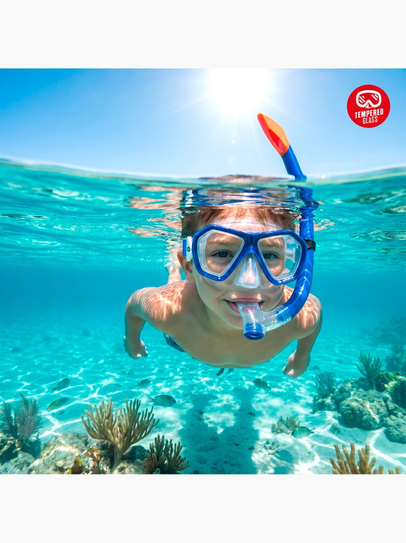 Set aqua sport con maschera di cristallo e tubo in silicone +7 anni N/D - Kiabi