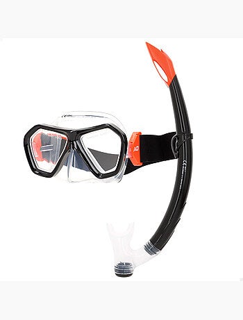 Set aqua sport con maschera di cristallo e tubo in silicone +7 anni