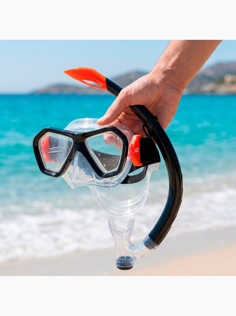 Set aqua sport con maschera di cristallo e tubo in silicone +7 anni N/D - Kiabi