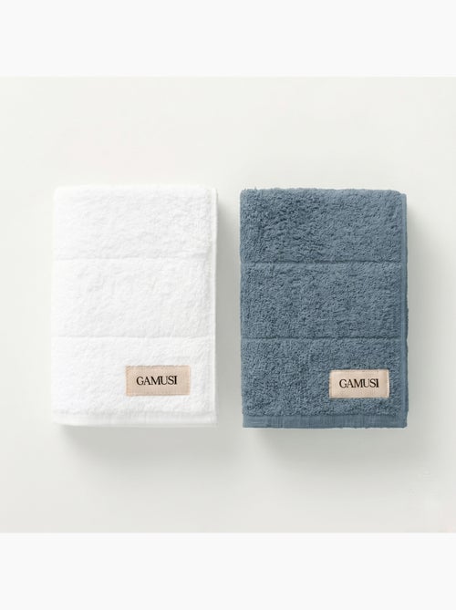 Set asciugamani doccia e viso 100% cotone, 600 g/m², con asola - Gamusi - Kiabi Set asciugamani doccia e viso 100% cotone, 600 g/m², con asola - Gamusi - Kiabi