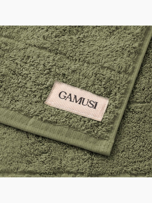 Set asciugamani doccia e viso 100% cotone, 600 g/m², con asola - Gamusi - Kiabi