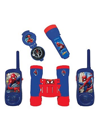 set avventura SpiderMan con walkie-talkie fino a 120 m, binocolo e bussola