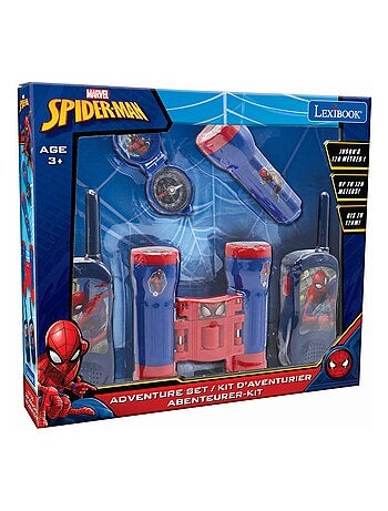 set avventura SpiderMan con walkie-talkie fino a 120 m, binocolo e bussola