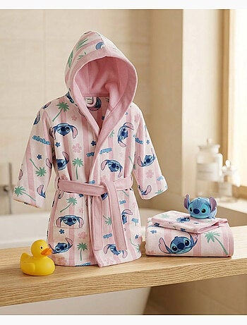 Set Bagno Bambino Stitch Disney – Accappatoio Cappuccio + Asciugamano 50x100 cm + Guanto Ba