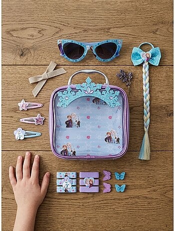 Set bellezza 12 accessori capelli con pochette la reine des neiges disney