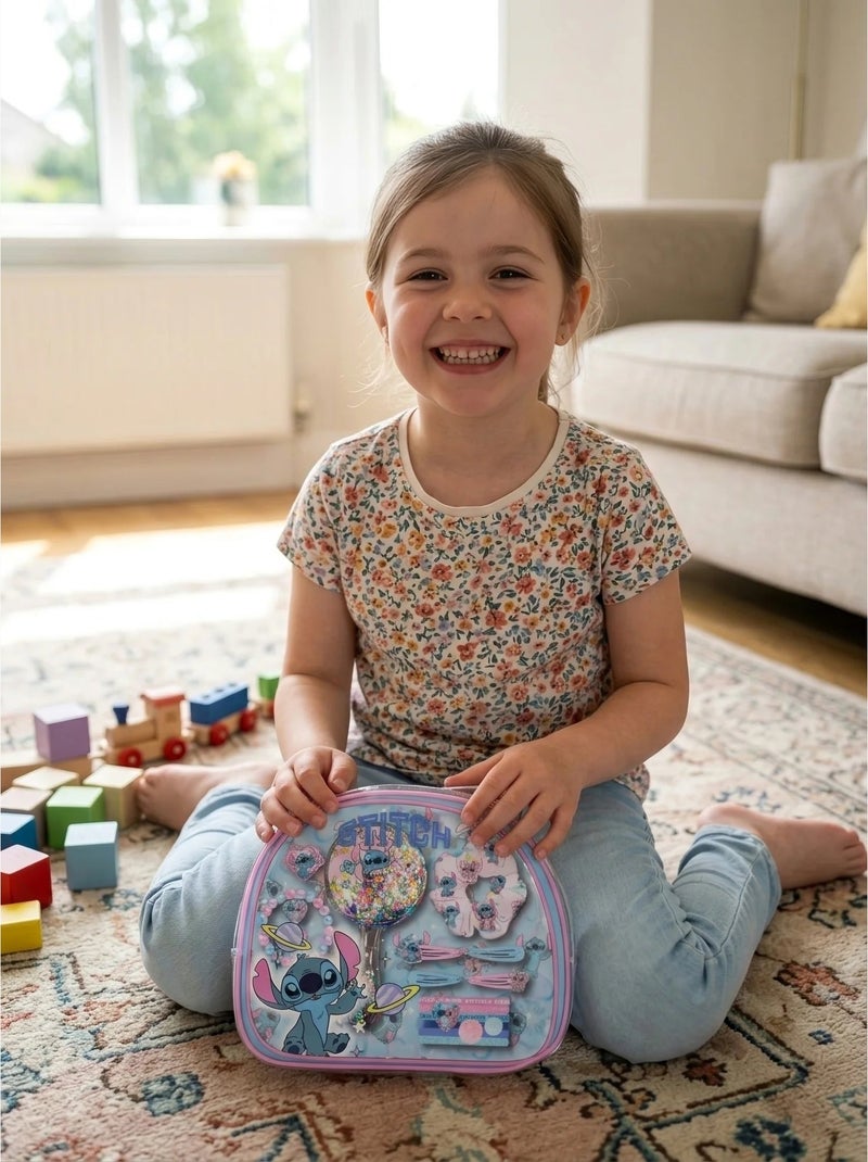 Set bellezza trousse specchio e mollette stitch disney Blu - Kiabi
