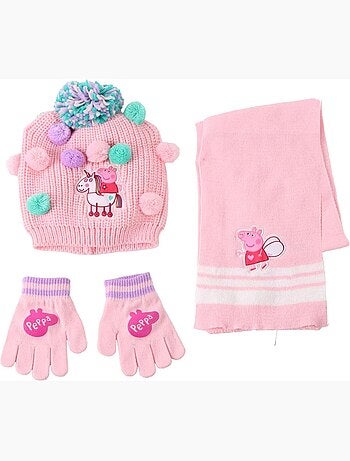 Set berretto guanti e sciarpa Peppa Pig Bambina e bambino