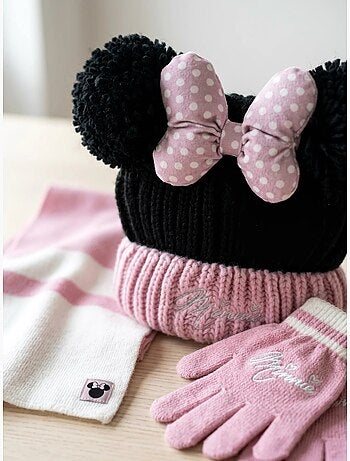 Set berretto guanti sciarpa bambino 3 pezzi minnie disney