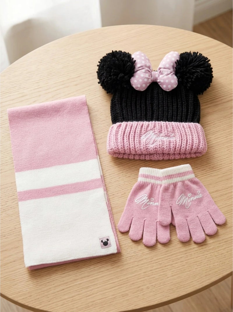 Set berretto guanti sciarpa bambino 3 pezzi minnie disney Rosa - Kiabi