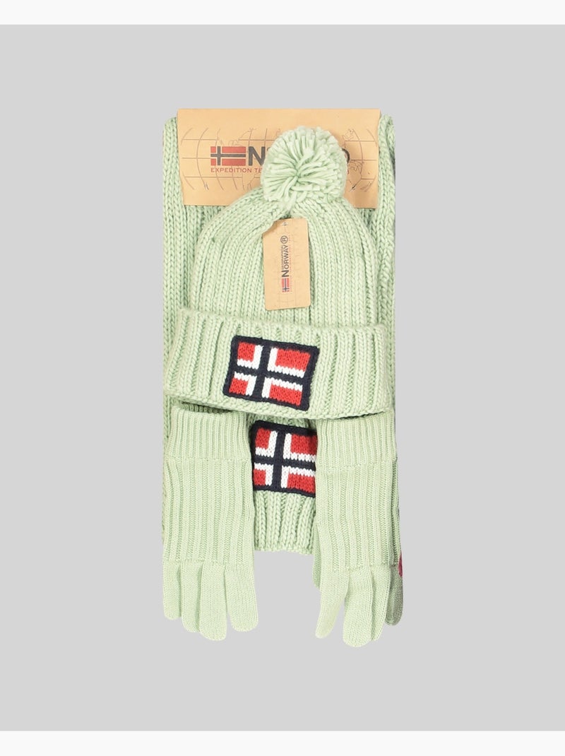 Set berretto, sciarpa e guanti wamilla xamilla zamilla – geographical norway Verde pastello - Kiabi