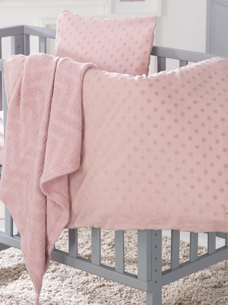 Set biancheria culla – copripiumino + federa + lenzuolo + copertina in cotone bio "Roba Lil Planet" Rosa pastello - Kiabi