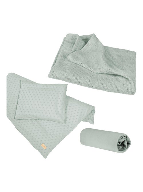 Set biancheria culla – copripiumino + federa + lenzuolo + copertina in cotone bio "Roba Lil Planet" - Kiabi