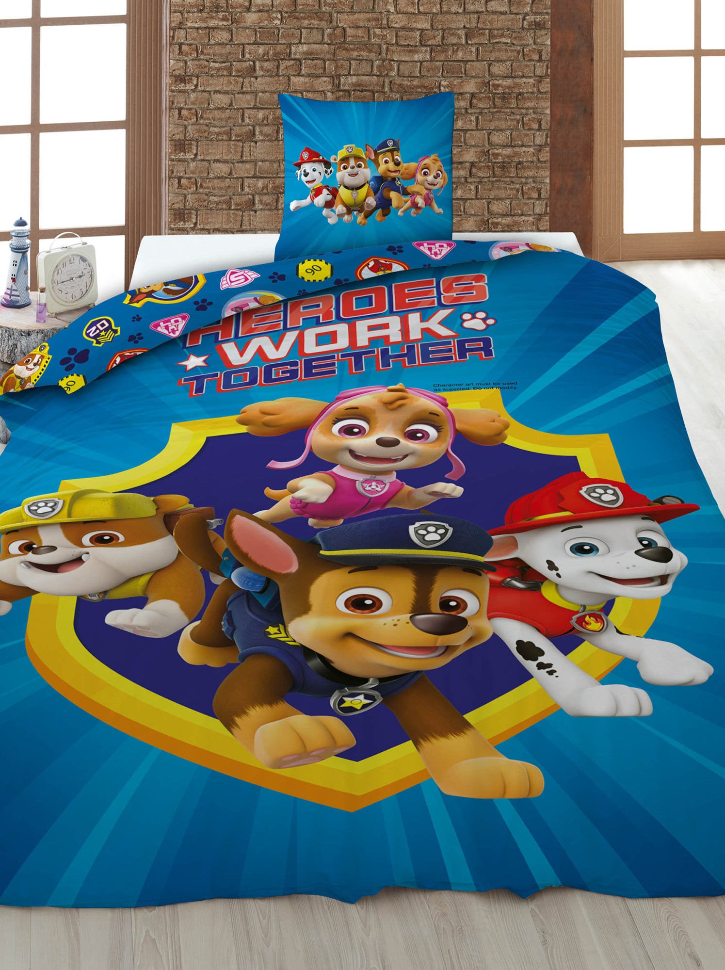 AYMAX SPRL Set Biancheria Da Letto Paw Patrol Per Bambini – 140x200 Cm Con Federa Inclusa
