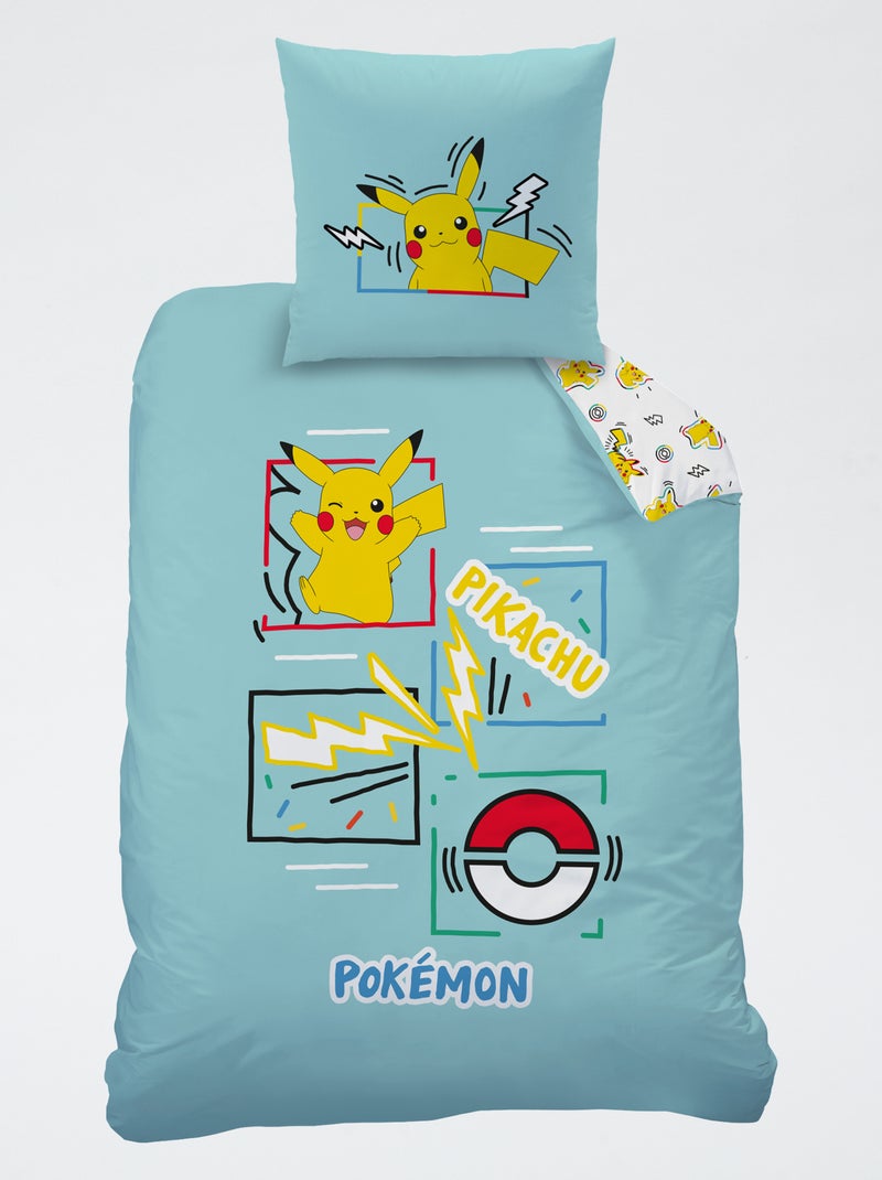 Set biancheria da letto 'Pokemon' 2 pezzi 1 persona: copripiumino + federa Blu - Kiabi