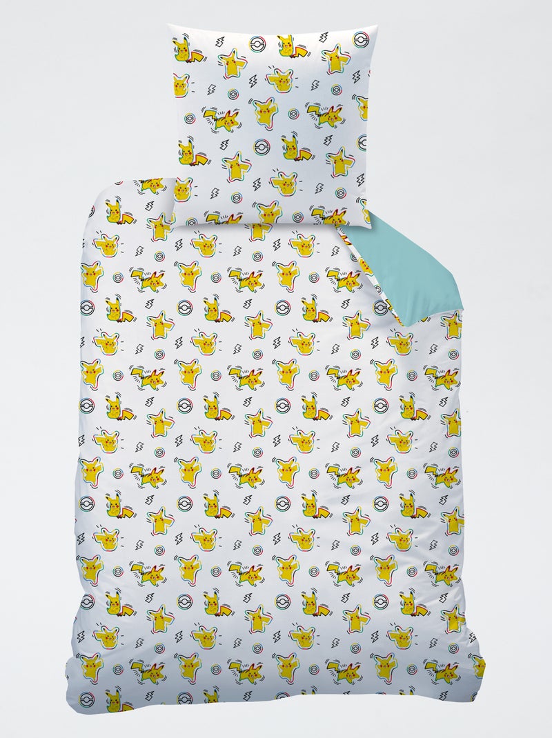 Set biancheria da letto 'Pokemon' 2 pezzi 1 persona: copripiumino + federa Blu - Kiabi