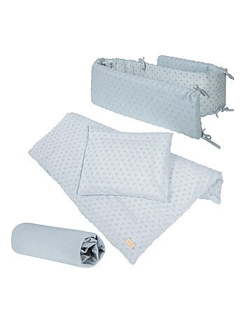 Set biancheria letto bambino in cotone bio – copripiumino + federa + lenzuolo + paracolpi