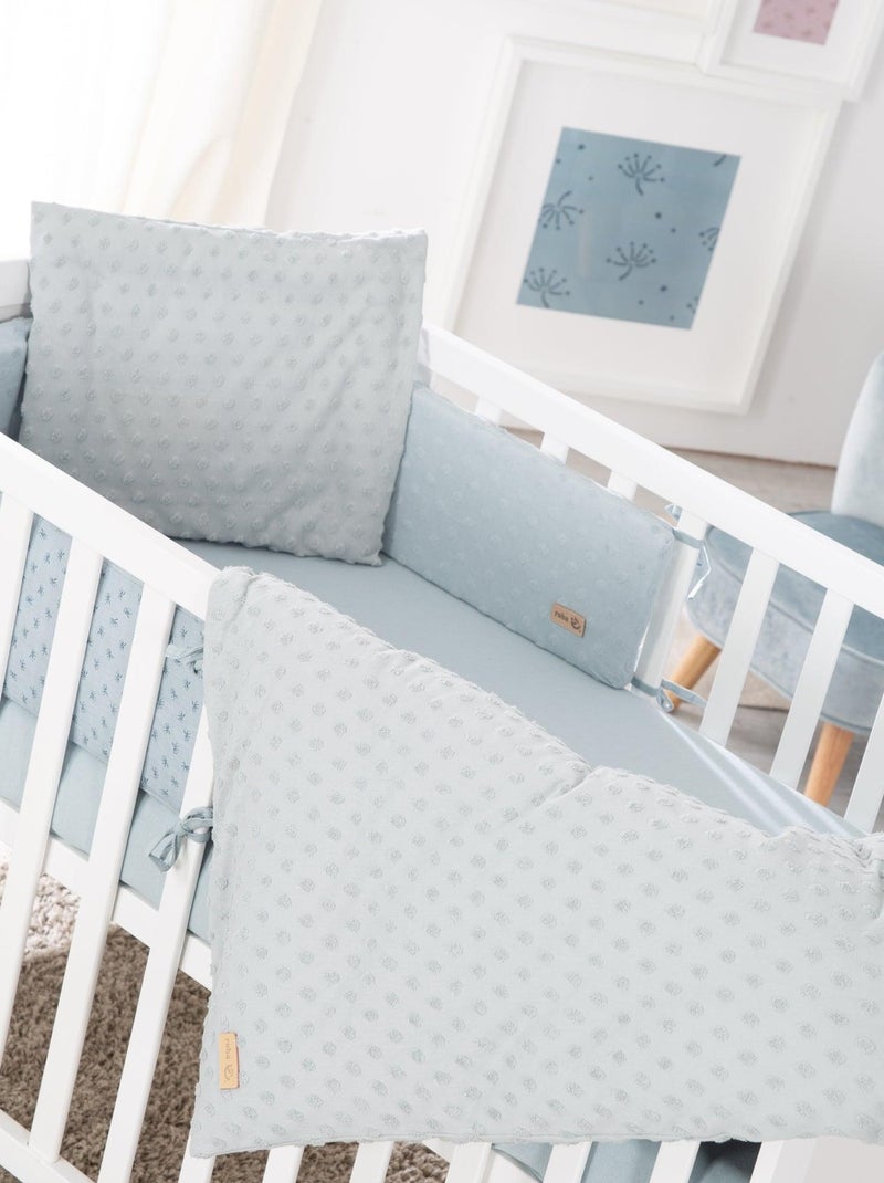 Set biancheria letto bambino in cotone bio – copripiumino + federa + lenzuolo + paracolpi Blu chiaro - Kiabi