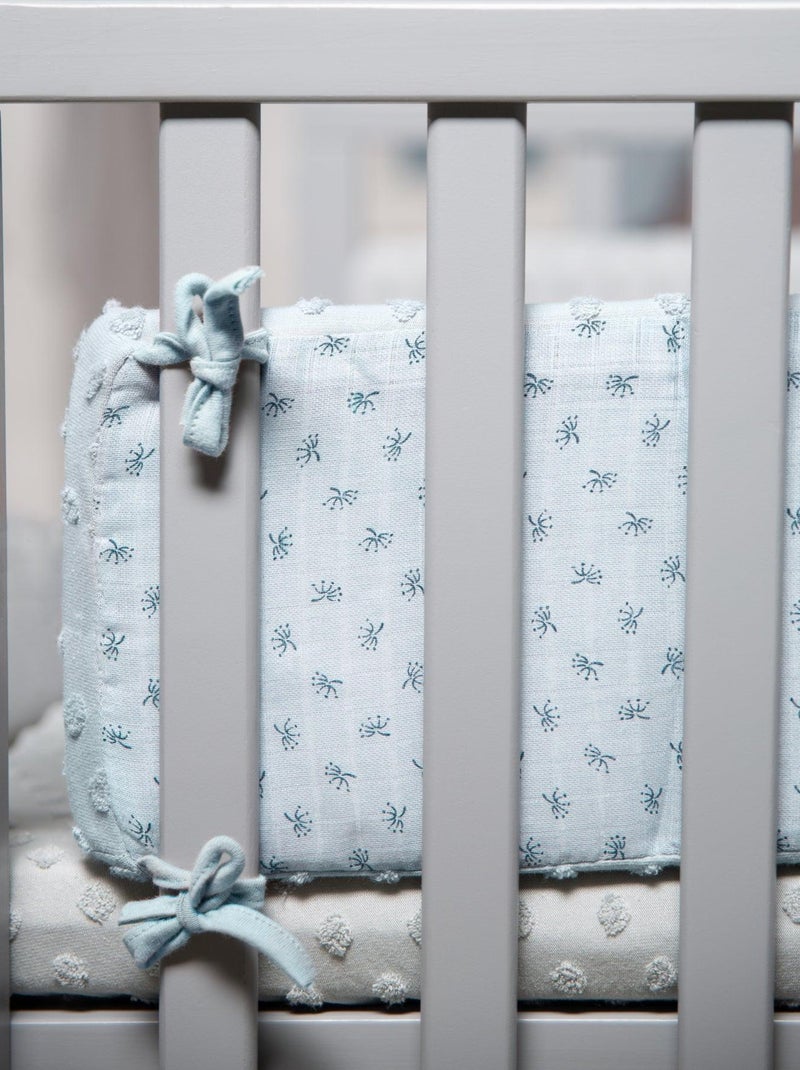 Set biancheria letto bambino in cotone bio – copripiumino + federa + lenzuolo + paracolpi Blu chiaro - Kiabi