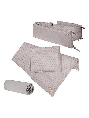 Set biancheria letto bambino in cotone bio – copripiumino + federa + lenzuolo + paracolpi