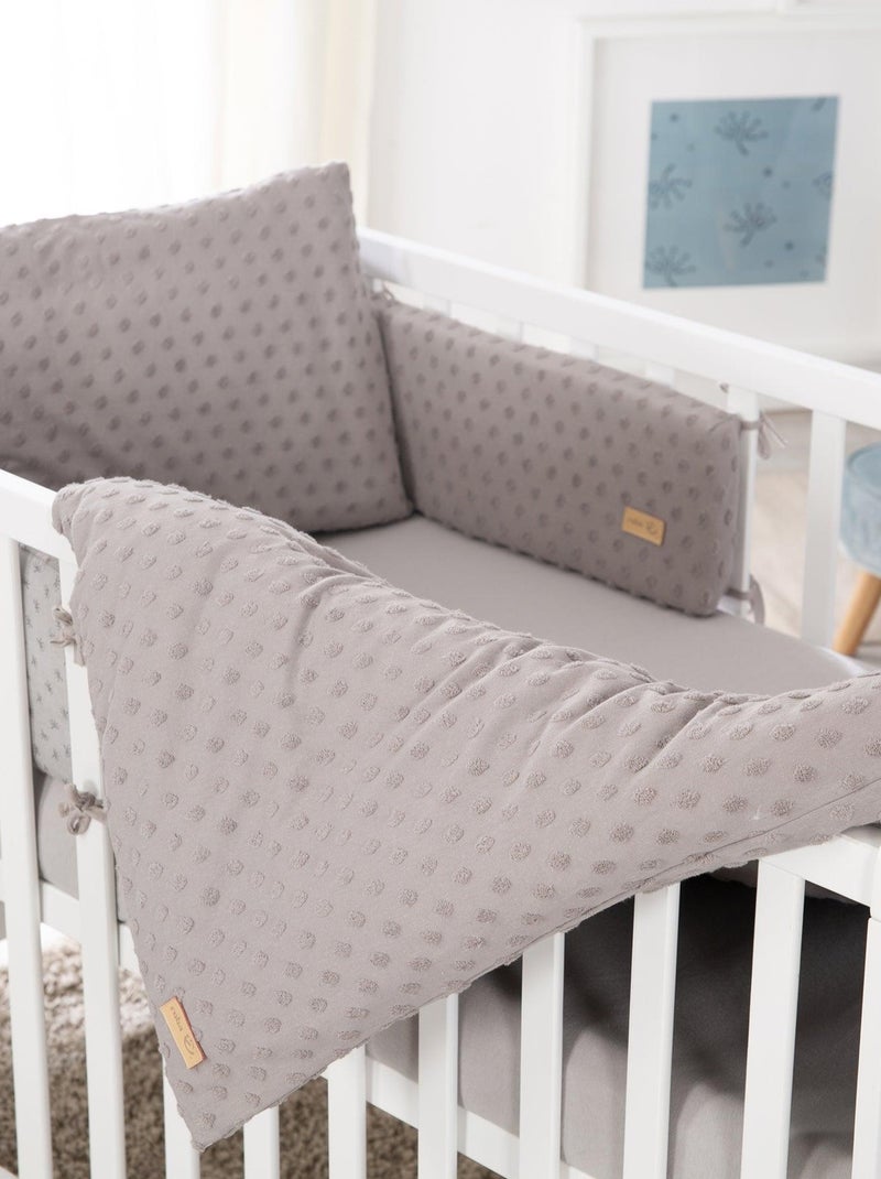Set biancheria letto bambino in cotone bio – copripiumino + federa + lenzuolo + paracolpi Grigio argentato - Kiabi