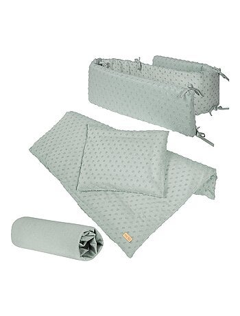 Set biancheria letto bambino in cotone bio – copripiumino + federa + lenzuolo + paracolpi