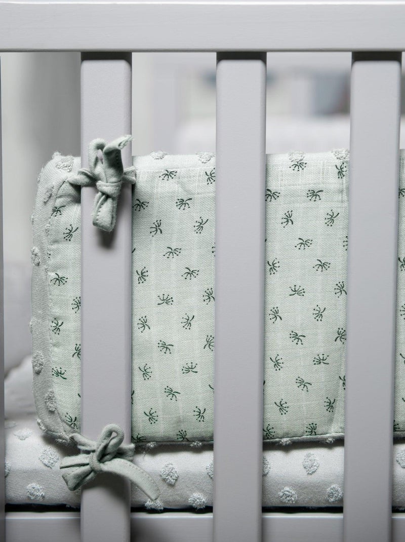 Set biancheria letto bambino in cotone bio – copripiumino + federa + lenzuolo + paracolpi Verde acqua - Kiabi