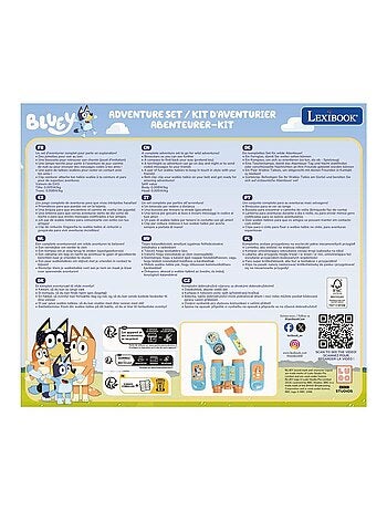 set Bluey avventura con walkie-talkie fino a 120 m, binocolo e bussola