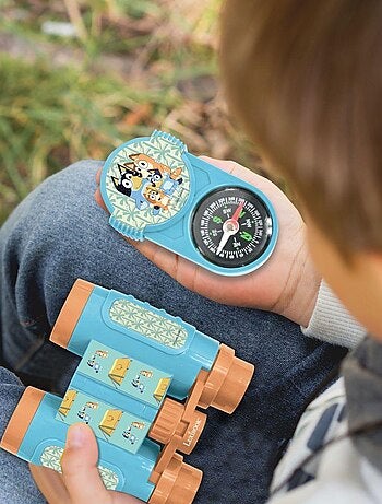 set Bluey avventura con walkie-talkie fino a 120 m, binocolo e bussola