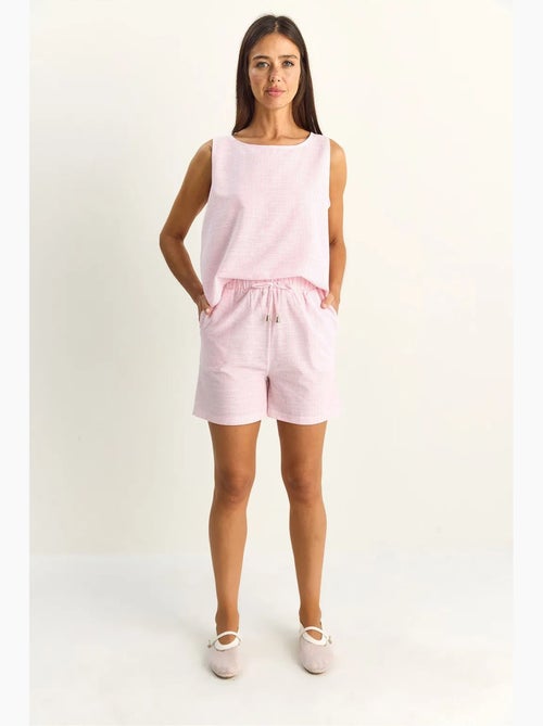 Set blusa e shorts in seersucker a righe lucci - Kiabi Set blusa e shorts in seersucker a righe lucci - Kiabi