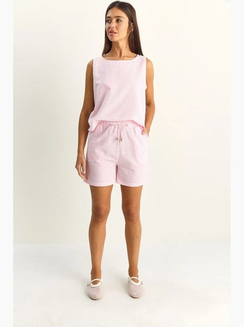 Set blusa e shorts in seersucker a righe lucci - Kiabi Set blusa e shorts in seersucker a righe lucci - Kiabi