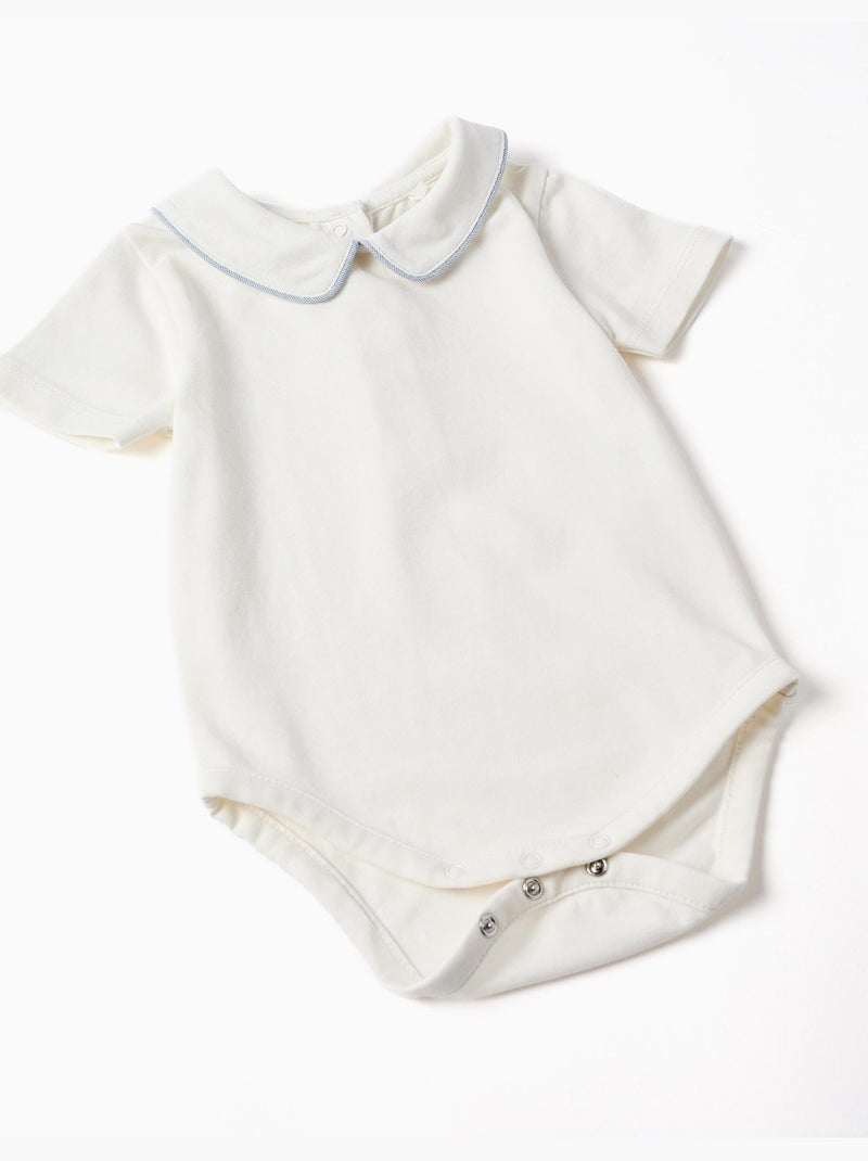 Set body a manica corta + pagliaccetto in cotone Blu chiaro - Kiabi
