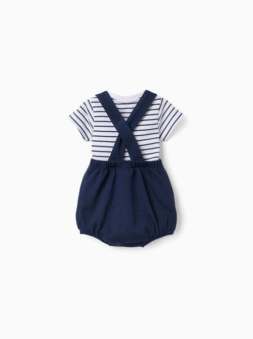 Set body a righe + pagliaccetto in piqué - Kiabi