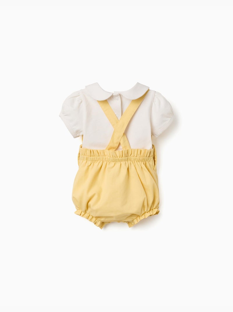 Set body e pagliaccetto in cotone B&S Giallo chiaro - Kiabi