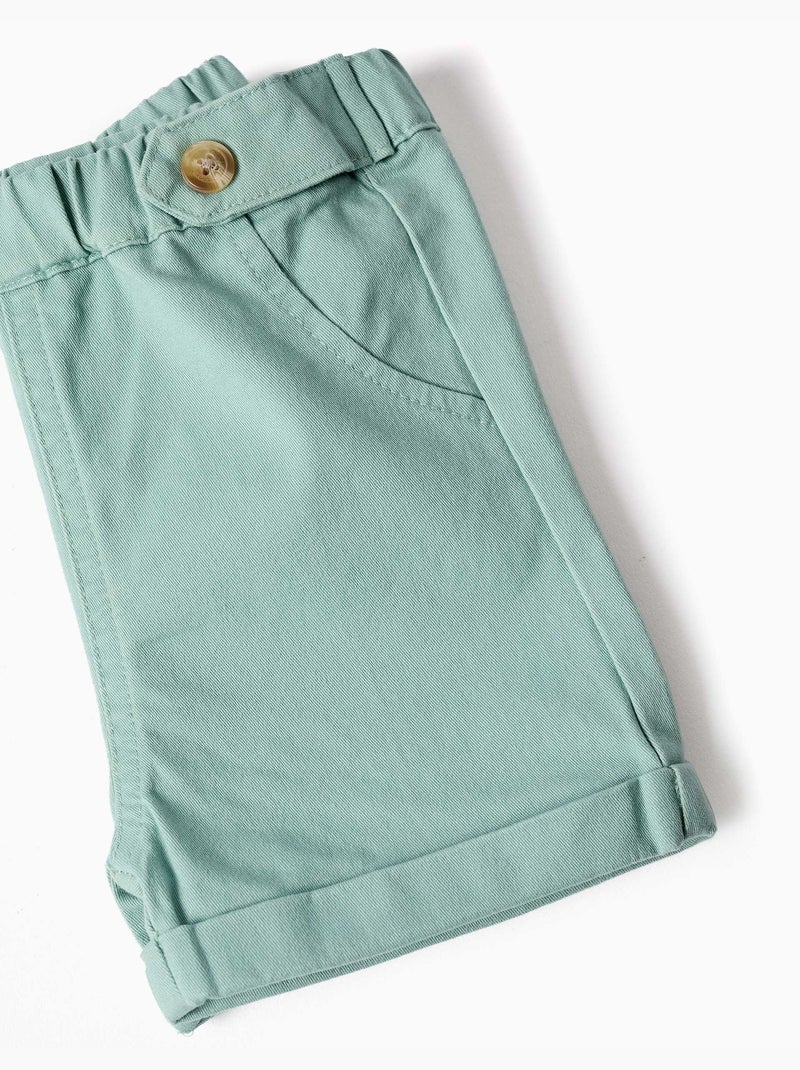 Set body e pantaloncini in cotone Verde chiaro - Kiabi