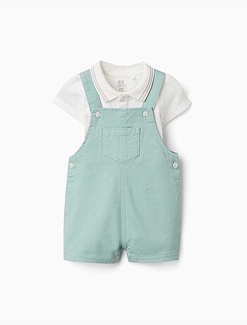 Set body e salopette in cotone