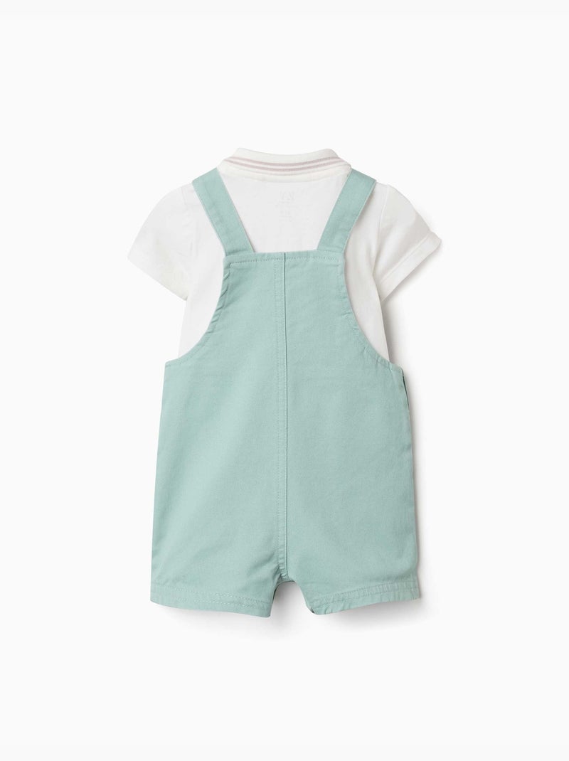Set body e salopette in cotone Verde chiaro - Kiabi
