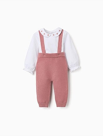 Set body in cotone e pantaloni in maglia