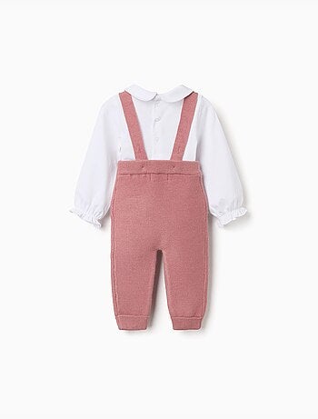 Set body in cotone e pantaloni in maglia