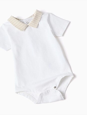 Set body in cotone + pantaloncini a righe