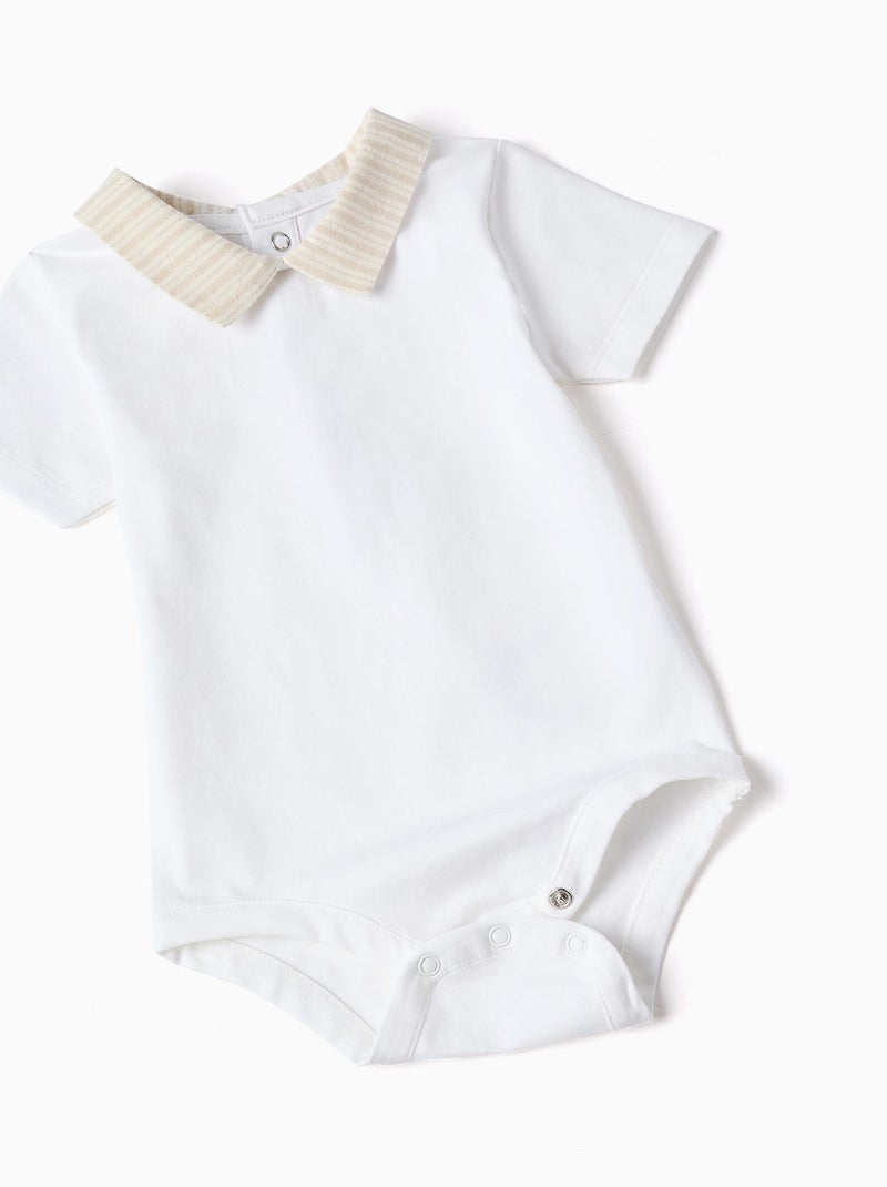 Set body in cotone + pantaloncini a righe Beige chiaro - Kiabi