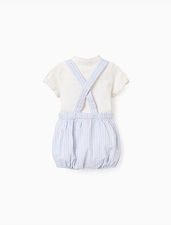 Set body in cotone + pantaloncini a righe