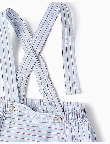 Set body in cotone + pantaloncini a righe