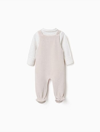 Set body in cotone + salopette in velluto