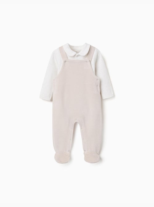 Set body in cotone + salopette in velluto - Kiabi Set body in cotone + salopette in velluto - Kiabi