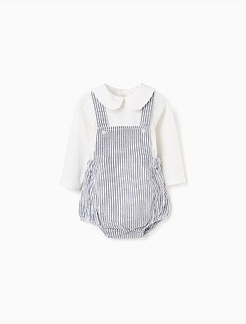 Set body in cotone + tutina a righe