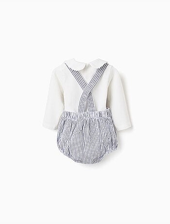 Set body in cotone + tutina a righe