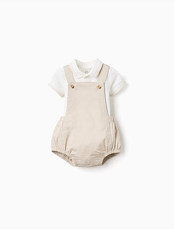 Set body polo + pagliaccetto in saffiano